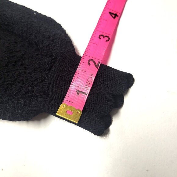 Black Lace Crop Top Black See Through Long Sleeve Blouse - Picture 6 of 11